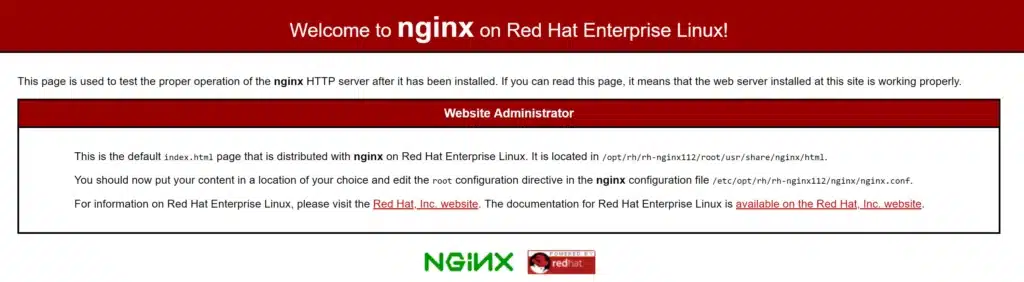 Trang Landing Page của Nginx
