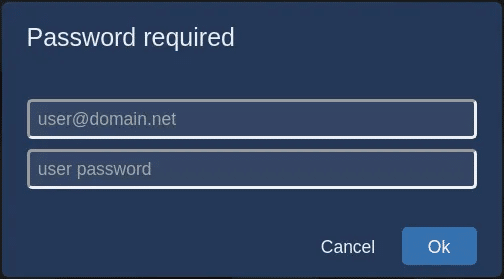Nhập username và password