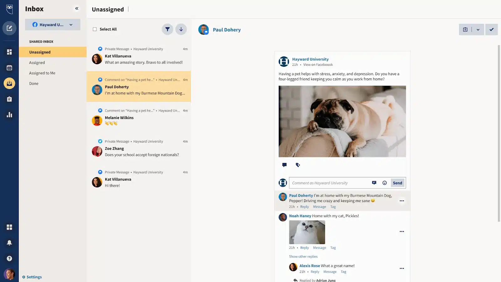Inbox của Hootsuite giúp bạn quản lý tin nhắn từ khách hàng dễ dàng hơn