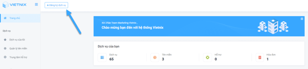 Nhấn vào nút đăng ký dịch vụ