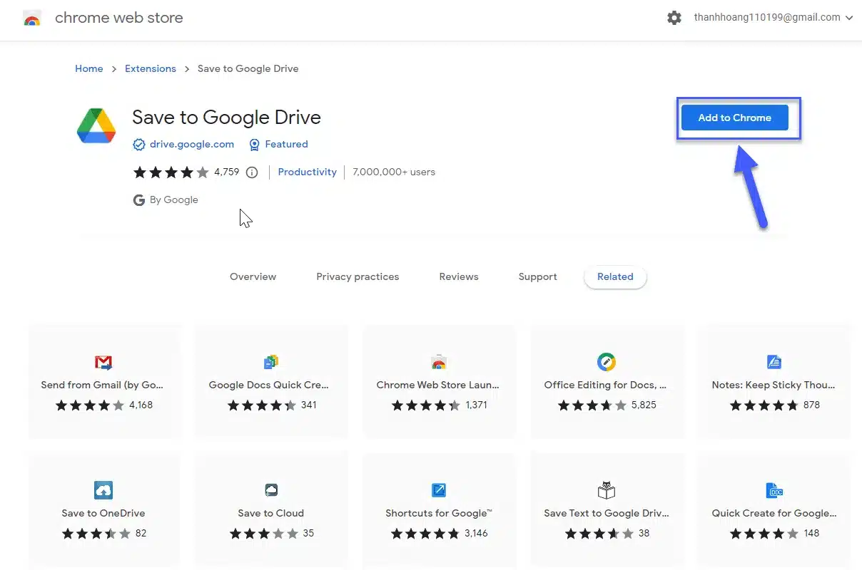 Chọn tiện ích muốn thêm và nhấn Add to Chrome