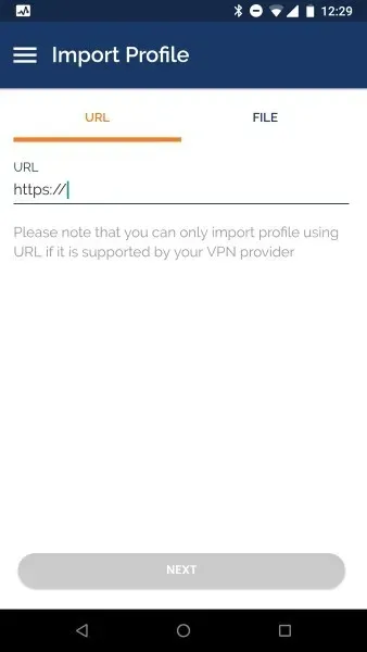 Import profile