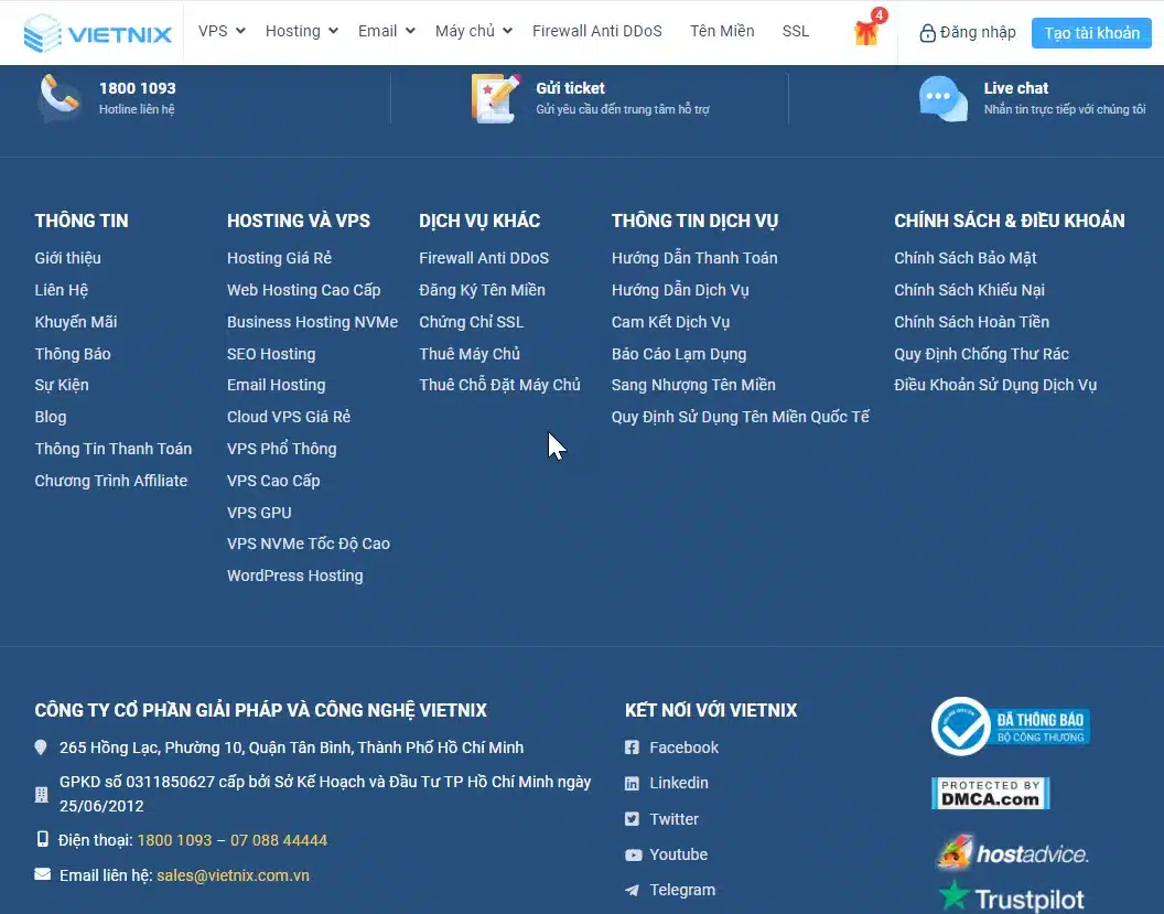 Không nên bỏ qua Footer Menu