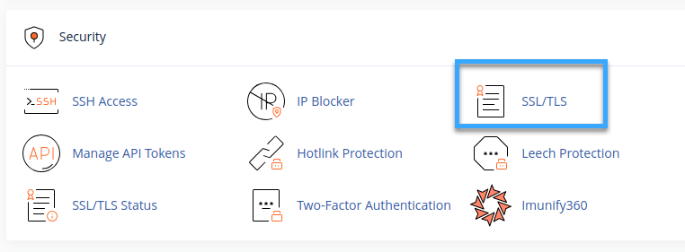 Hướng dẫn cách cài SSL cho WordPress với Let’s Encrypt miễn phí 15 Ở phần SECURITY chọn vào phần SSL/TLS