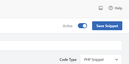 Cách tắt Fullscreen mode trong WordPress đơn giản 14 Chuyển sang Active và nhấp vào nút Save Snippet