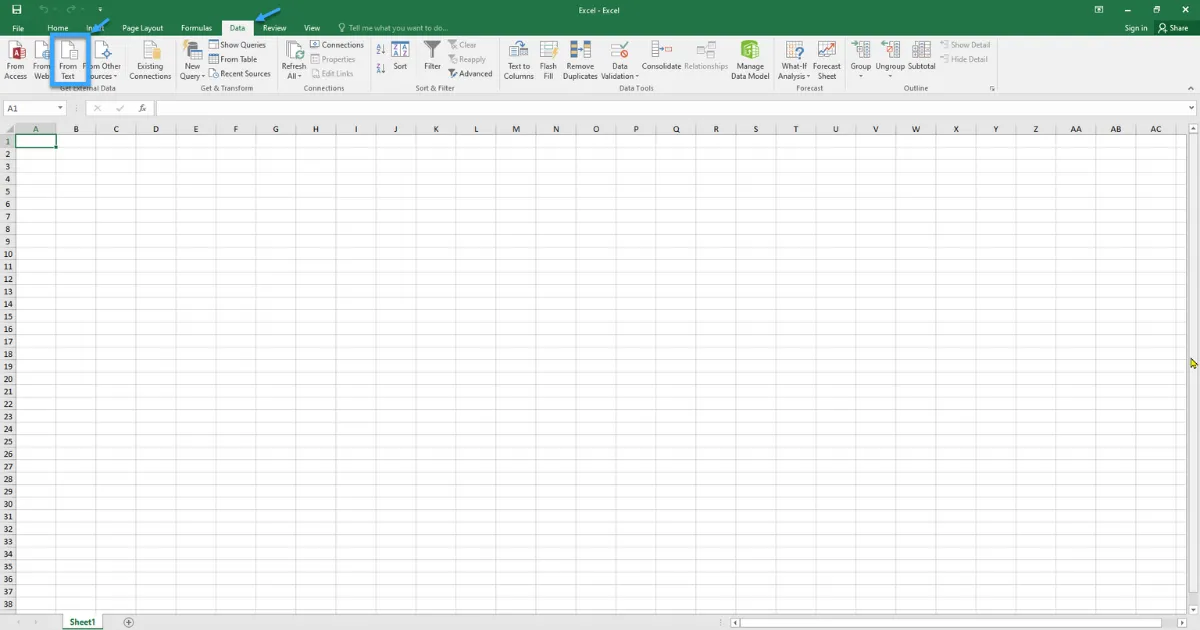 File CSV là gì? Tìm hiểu sự khác biệt giữa file Excel và CSV 22 Vào mục Data nhấn vào From Text