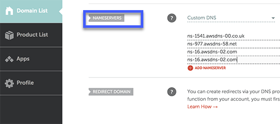 Hướng dẫn cách cài đặt WordPress trên Amazon Web Services 36 Nhập địa chỉ nameserver