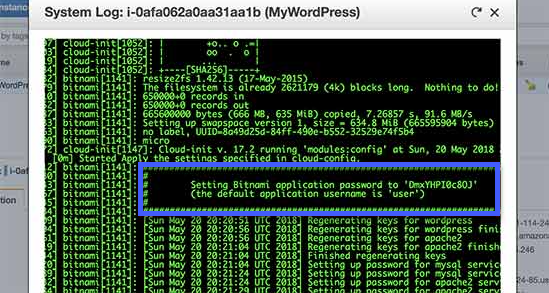 Hướng dẫn cách cài đặt WordPress trên Amazon Web Services 28 Username mặc định của ứng dụng
