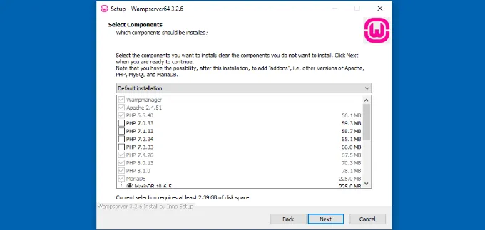 Hướng dẫn 2 cách để tải WordPress trên máy tính Windows cực chi tiết 65 Chọn các thành phần cài đặt