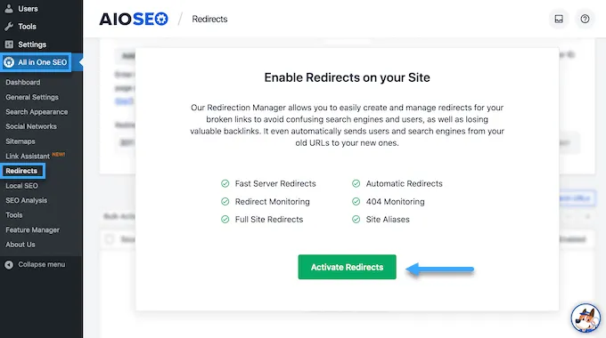 Hướng dẫn cách đổi tên danh mục trong WordPress chi tiết, dễ dàng dành cho người mới 23 Chọn nút active redirects