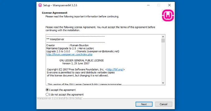 Hướng dẫn 2 cách để tải WordPress trên máy tính Windows cực chi tiết 62 Đồng ý với thỏa thuận giấy phép