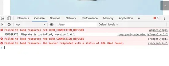 Lỗi failed to load resource xảy ra khi WordPress không thể tải một file mà bạn cần.
