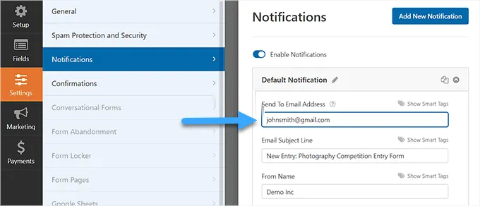 Cách tạo biểu mẫu tải file lên trong WordPress 28 Thay đổi địa chỉ email nhận thông báo