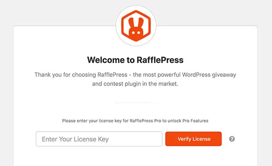 Thêm khóa cấp phép - license key RafflePress