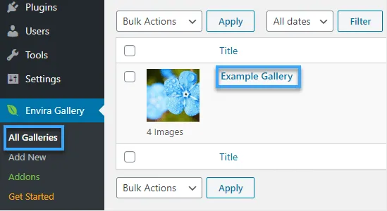 2 cách đặt hình ảnh cạnh nhau trong WordPress dễ dàng 33 Vào Envira Gallery chọn All Galleries
