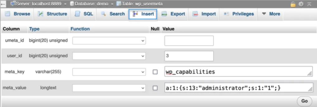 2 cách thêm admin user vào database WordPress chi tiết 13 Thêm thông tin vào form