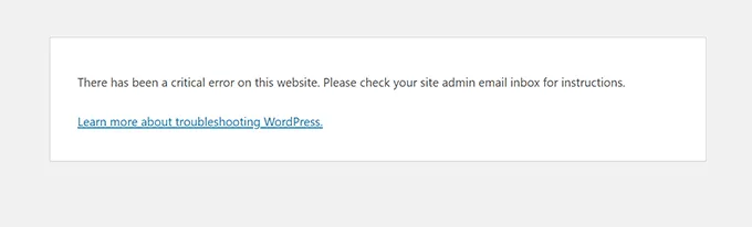 Lỗi critical error trong WordPress