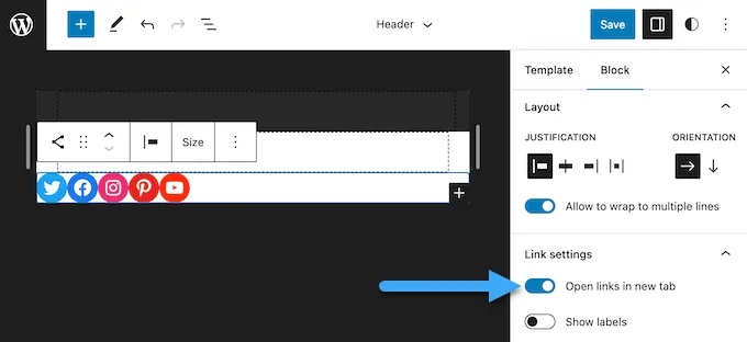 Cách thêm social media icons vào menu WordPress dễ dàng, nhanh chóng 57 Mở liên kết trang web trong tab trình duyệt mới