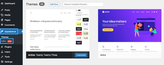 Cách thêm social media icons vào menu WordPress dễ dàng, nhanh chóng 48 Thêm thanh tìm kiếm bằng the full-site editor (FSE)