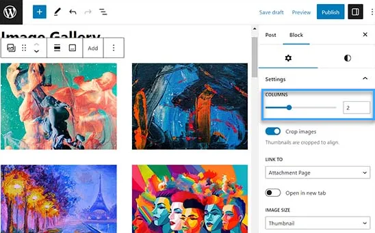 2 cách đặt hình ảnh cạnh nhau trong WordPress dễ dàng 21 Điền số lượng ở cột tương ứng với số lượng hình đứng cạnh nhau