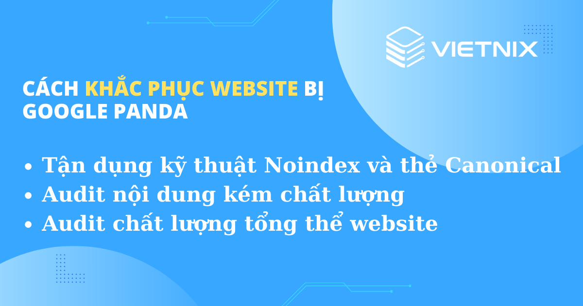 Cách khắc website bị dính Google Panda