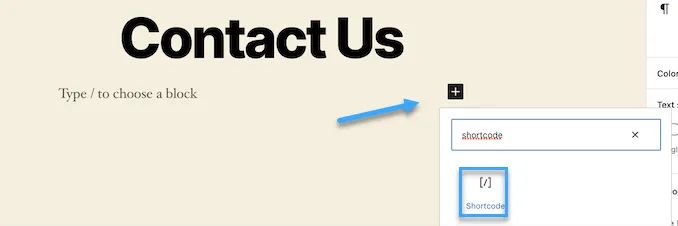 Hướng dẫn tạo contact form trong WordPress với WPForms 36 nhan vao block Shortcode