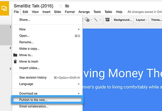 2 cách thêm Google Slides vào WordPress cực đơn giản 15 Nhấn vào Public to the web
