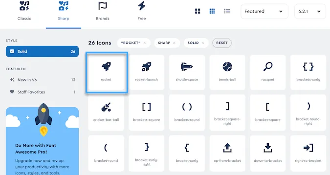 2 cách thêm icon font vào theme WordPress 32 Thay thế rocket bằng tên của icon mà bạn muốn hiển thị