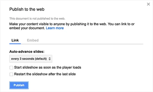 2 cách thêm Google Slides vào WordPress cực đơn giản 16 Cài đặt trình chiếu và xuất bản bản trình bày