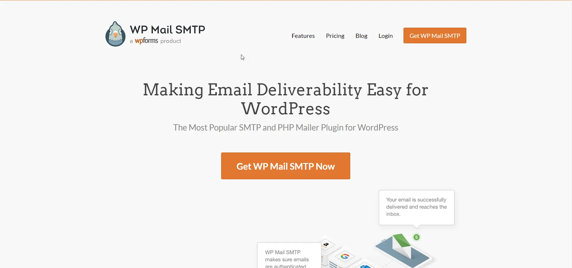 Giao diện trang chủ plugin WP MAIL SMTP