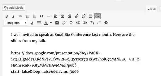 2 cách thêm Google Slides vào WordPress cực đơn giản 13 Thêm URL Google Slide tại đây