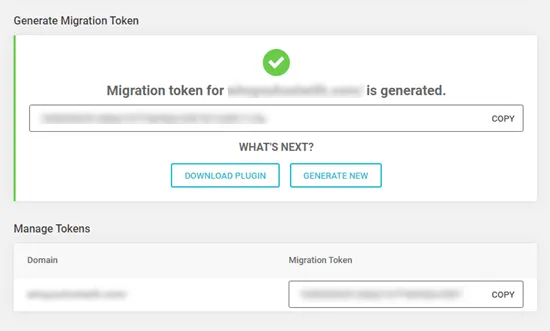 6 cách export trang web WordPress đơn giản 42 Token trên màn hình