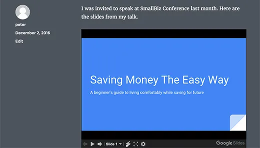 2 cách thêm Google Slides vào WordPress cực đơn giản 14 Xem trước bản trình bày Google Slide trong WordPress