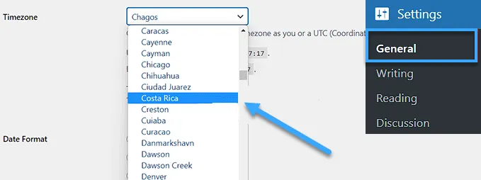 Cách thay đổi định dạng ngày và giờ trong WordPress đơn giản 14 Vào trang Settings chọn General