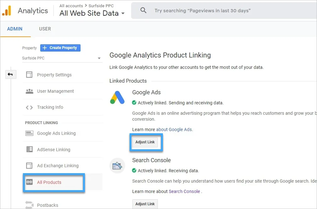 4 cách cài đặt chuyển đổi Google Ads chi tiết nhất hiện nay 44 Google Analytics linked account