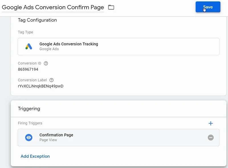 4 cách cài đặt chuyển đổi Google Ads chi tiết nhất hiện nay 63 Lưu những thông tin đã thiết lập