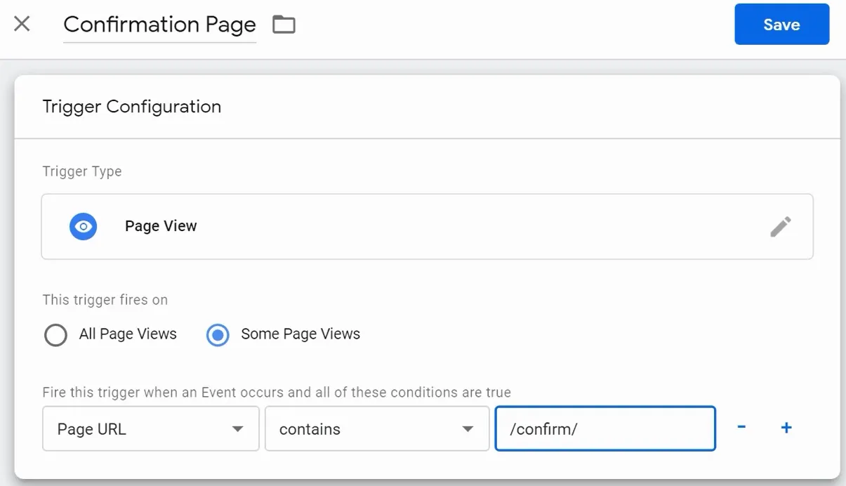 4 cách cài đặt chuyển đổi Google Ads chi tiết nhất hiện nay 62 Thiết lập trang sử dụng trigger này