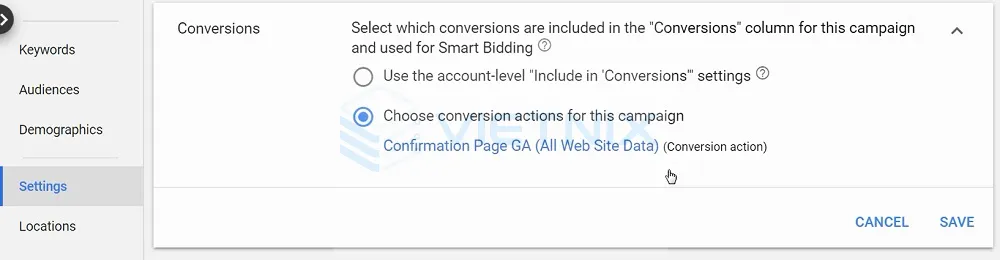 4 cách cài đặt chuyển đổi Google Ads chi tiết nhất hiện nay 51 Tối ưu hóa phần Campaign Settings