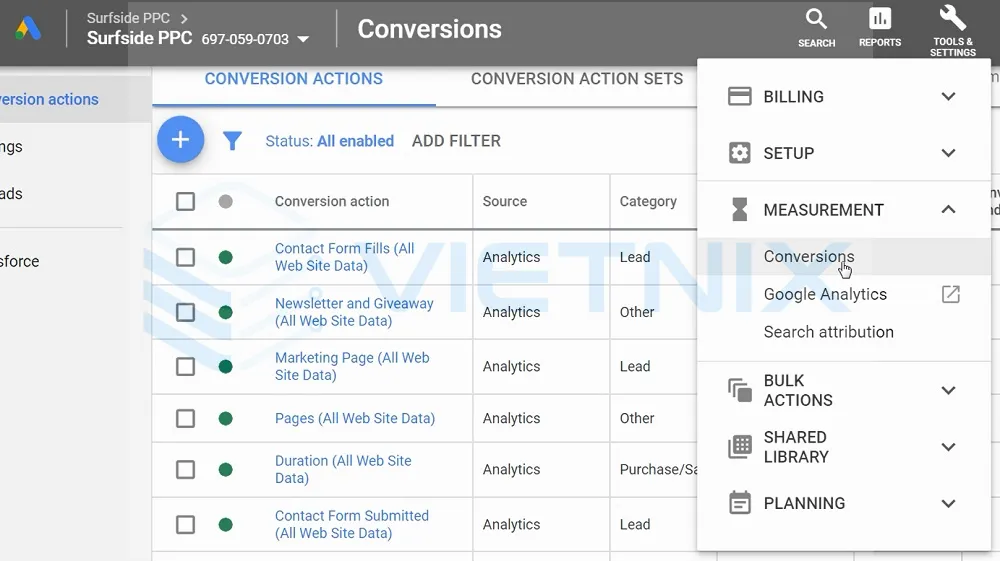 4 cách cài đặt chuyển đổi Google Ads chi tiết nhất hiện nay 47 Truy cập trang chuyển đổi của bạn