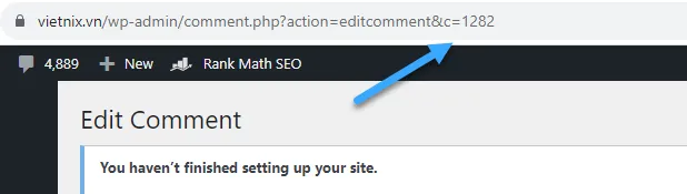 4 cách tìm ID trong WordPress dành cho người mới bắt đầu 94 ID comment trên URL chỉnh sửa bình luận