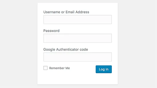 Màn hình đăng nhập có Google Authenticator