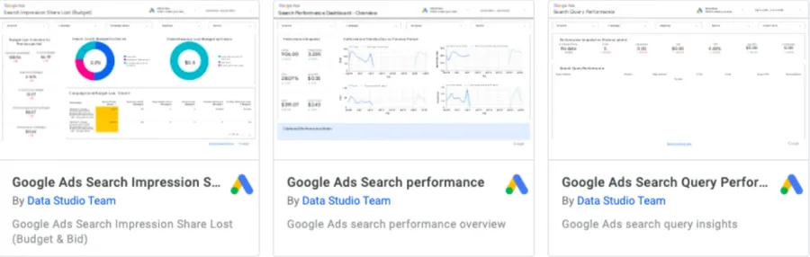 Mẫu báo cáo Google Ads tìm kiếm. 