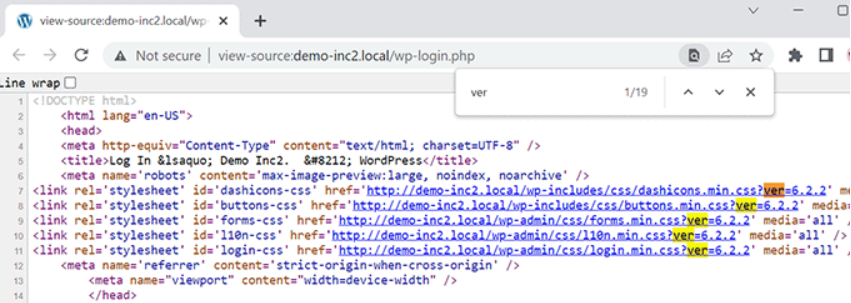 3 cách kiểm tra phiên bản WordPress hiện tại đơn giản 18 Xem source của màn hình đăng nhập WordPress