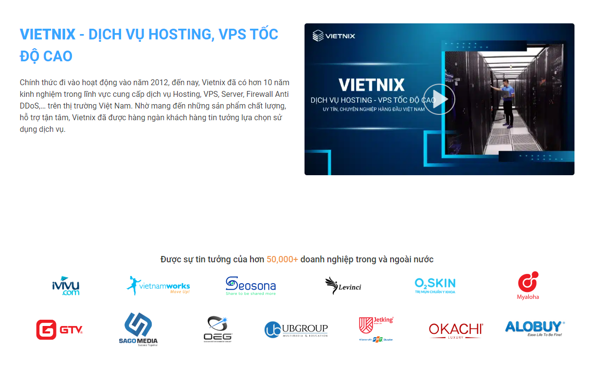 Vietnix - Nhà cung cấp Hosting, VPS tốc độ cao hàng đầu Việt Nam
