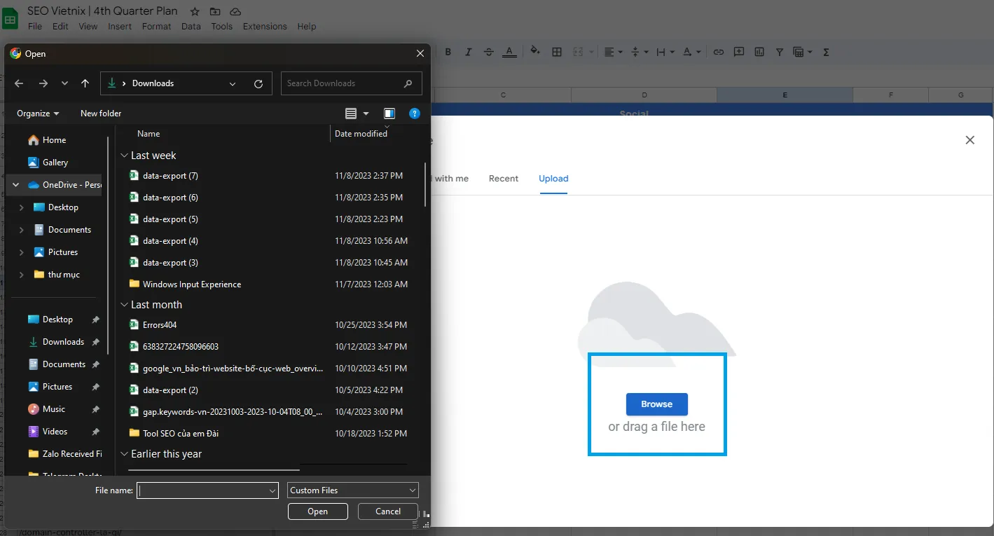 Tổng hợp công thức Google Sheet SEO giúp tối ưu hiệu quả 17 Tính năng import dữ liệu nhanh chóng