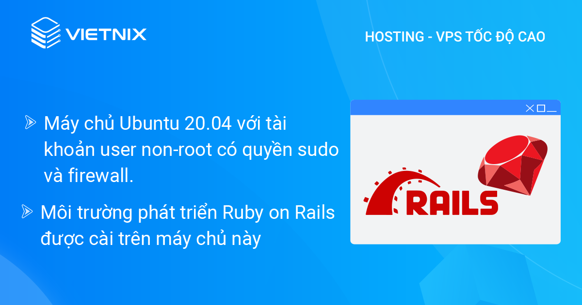 Điều kiện để sử dụng PostgreSQL với Ruby on Rails trên Ubuntu 20.04