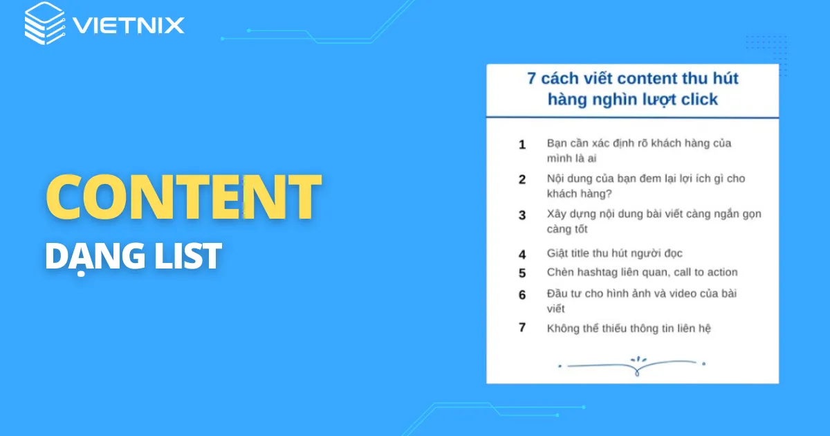 Ví dụ cho content dạng list