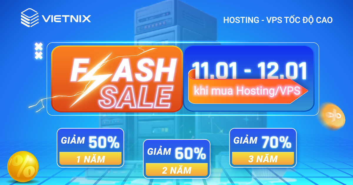 Flash Sale giảm 70% hosting, VPS 