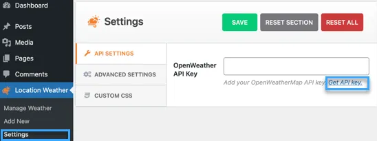 Cách hiển thị dự báo thời tiết trong WordPress chi tiết nhất 22 Nhấn chọn liên kết Get API key