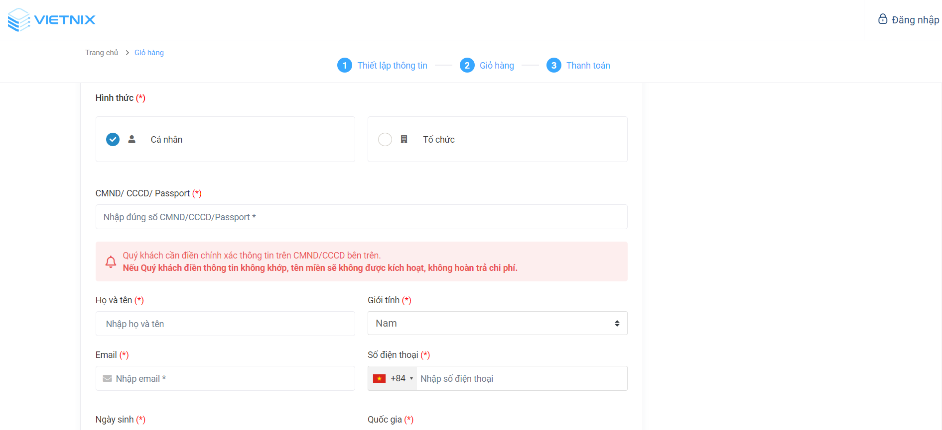 Tên miền .ai.vn: Định vị AI Việt, ý nghĩa và cách đăng ký 23 Nhập thông tin, phương thức thanh toán, sau đó chọn “Hoàn thành đơn hàng”